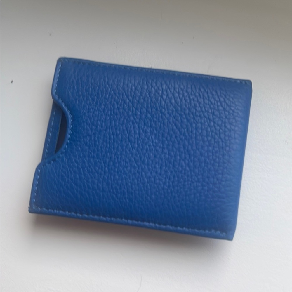 Blue Leather Card Holder